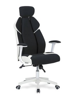 Кресло офисное Chrono механизм Tilt, пластик белый/экокожа, ткань черно-белый Halmar Польша
