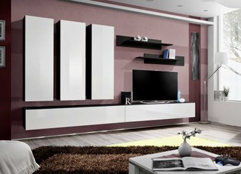 Комплект мебели в гостиную ASM FLY E 23 ZW FY E1 Черный матовый/Белый глянцевый из Польши
