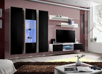 Комплект мебели в гостиную ASM FLY P 23 WS FY P5 Белый матовый/Черный глянцевый из Польши