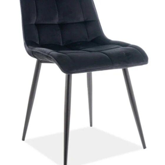 Чорний кухонний стілець Chic SIGNAL з велюровою тканиною у стилі модерну Польща