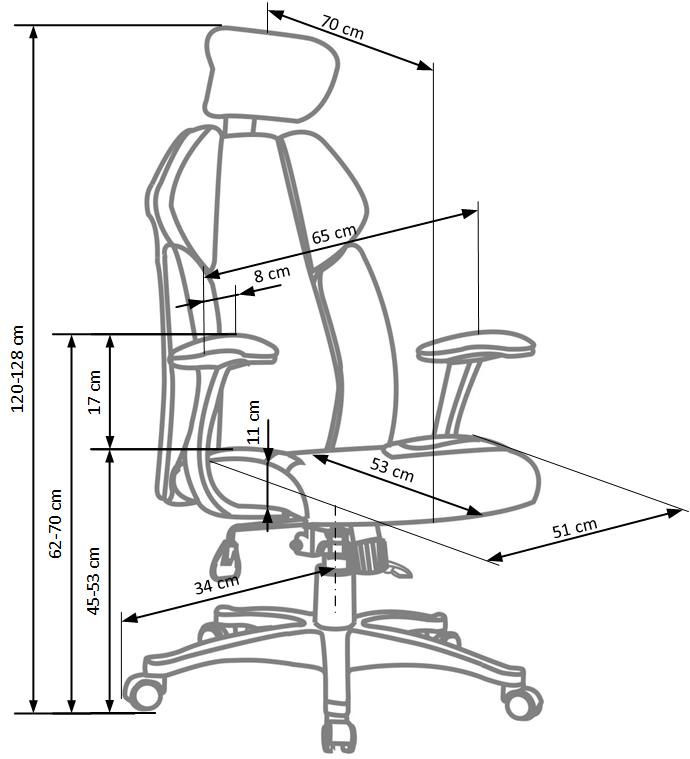 Крісло офісне Chrono механізм Tilt, пластик білий / екошкіра, тканина чорно-білий Halmar Польща