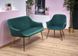 Крісло для відпочинку в вітальню Elegance 2 сталь золотий / оксамитова тканина темно-зелений Halmar Польща