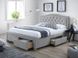 Двоспальне ліжко з висувними ящиками ELECTRA SIGNAL 180x200 сіра тканина Польща