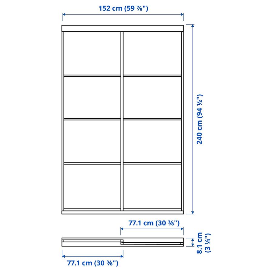 ІКЕА Комбінація розсувних дверей SKYTTA / MEHAMN МЕХАМН, 894.240.48 фото - artos.in.ua