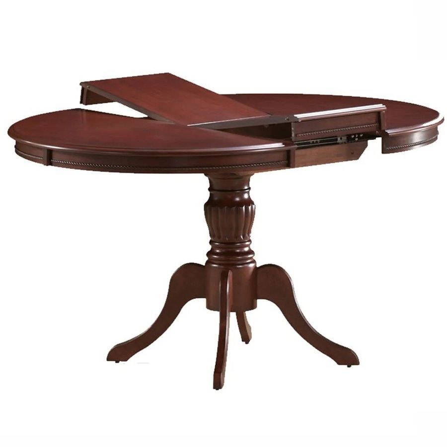 Обідній круглий дерев'яний розкладний на одній нозі Стіл Olivia SIGNAL білий фото - artos.in.ua
