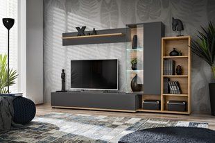 Стінка у вітальню ASM Silk II ANWT SK2, антрацит, Wotan антрацит PVC фото - artos.in.ua