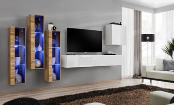 Комплект мебели в гостиную ASM Switch XIII WTW SW 13 Дуб Вотан/Дуб Вотан/Белый матовый из Польши