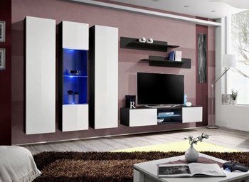 Комплект мебели в гостиную ASM FLY P 23 ZW FY P5 Черный матовый/Белый глянцевый из Польши