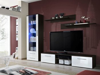 Комплект мебели в гостиную ASM Galino A 24 ZW GA Черный матовый/Белый глянцевый из Польши