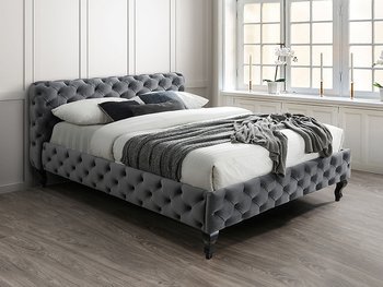 Ліжко Herrera велюр 160X200 сірий/венге. синій рівень 14 Signal Польща