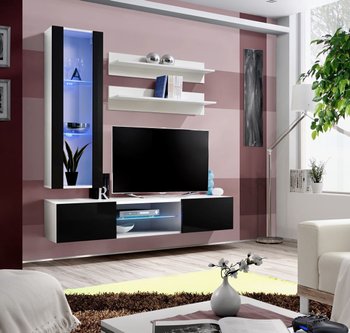Комплект мебели в гостиную ASM FLY S 23 WS FY S2 Белый матовый/Черный глянцевый из Польши