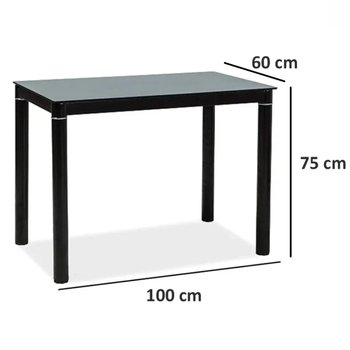 Кухонный стол для маленькой кухни GALANT 100x60 SIGNAL черный Польша