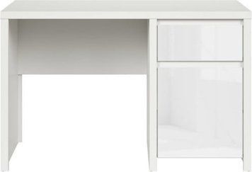 Письменный стол BRW Kaspian S128-BIU1D1S/120-BI/BIP, белый, белый глянцевый фото - artos.in.ua