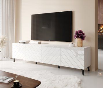 Тумба под телевизор CAMA ABETO 200 Белый мат / Белый глянец фото - artos.in.ua