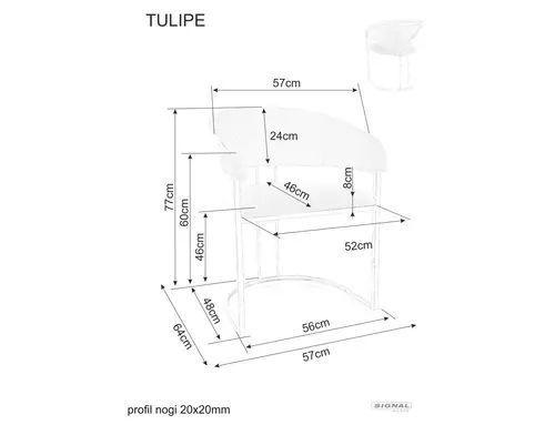 Стул Tulipe Signal 56&times;77, бежевый, велюр фото - artos.in.ua