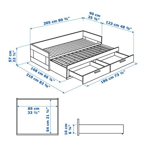 ІКЕА Кушетка з 2 висувними ящиками BRIMNES БРИМНЕС, 194.973.40 фото - artos.in.ua