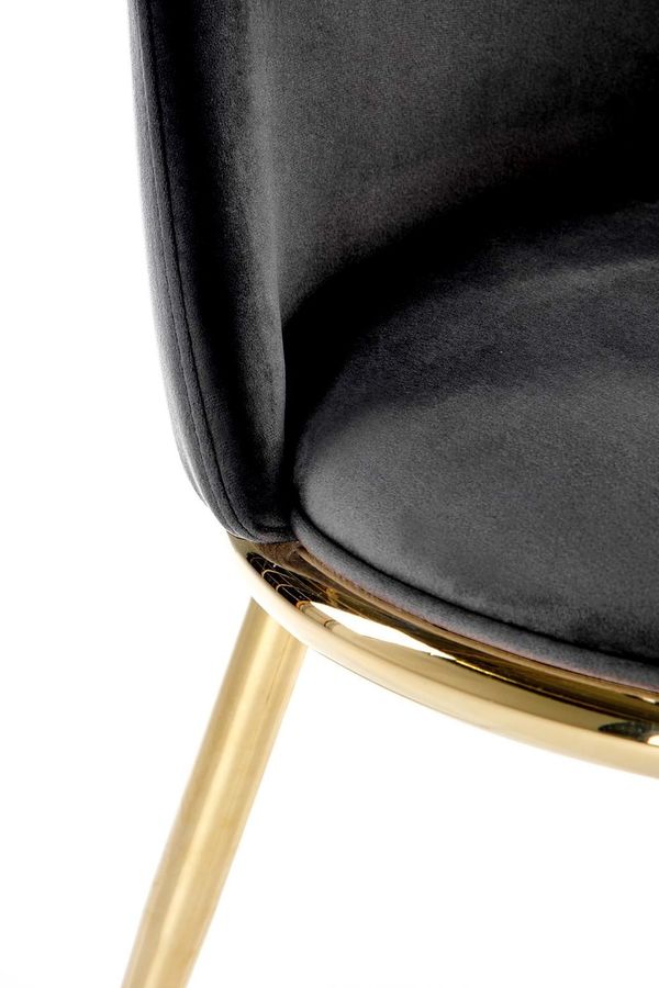Металевий стілець K460 оксамитова тканина чорний Halmar Польща