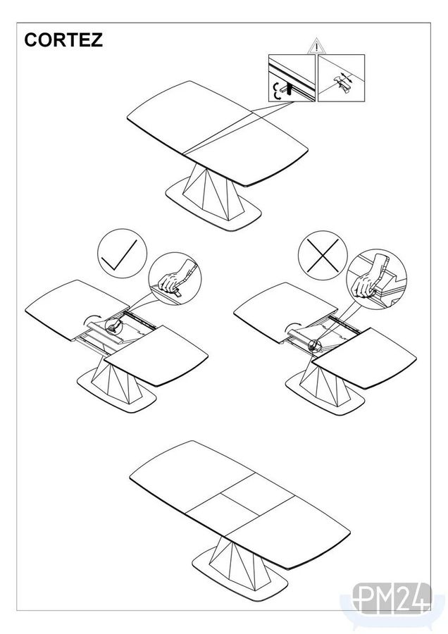 Дизайнерский обеденный стол с керамической столешницей CORTEZ 160x90 SIGNAL Черный Польша