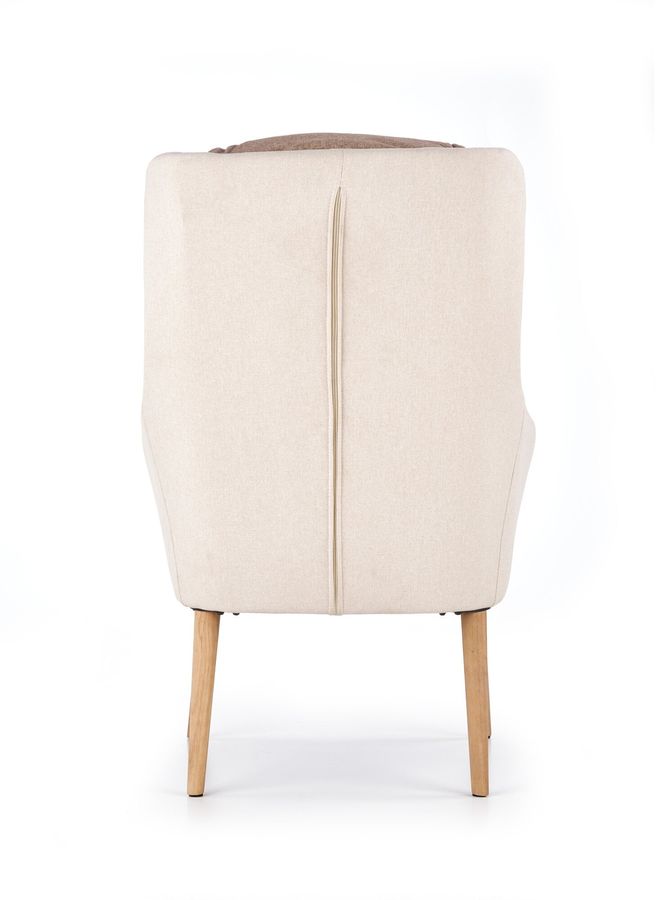 Крісло для відпочинку в вітальню, спальню Purio натуральне дерево / тканина бежевий / коричневий Halmar Польща