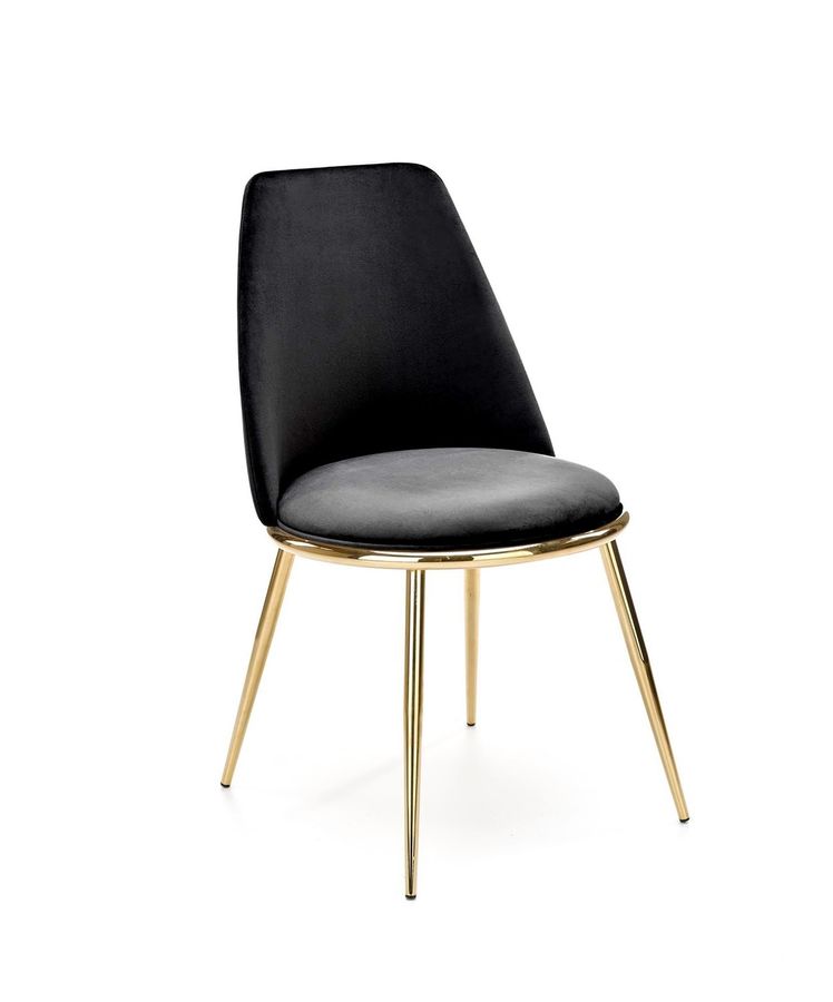 Металлический стул K460 бархатная ткань черный Halmar Польша