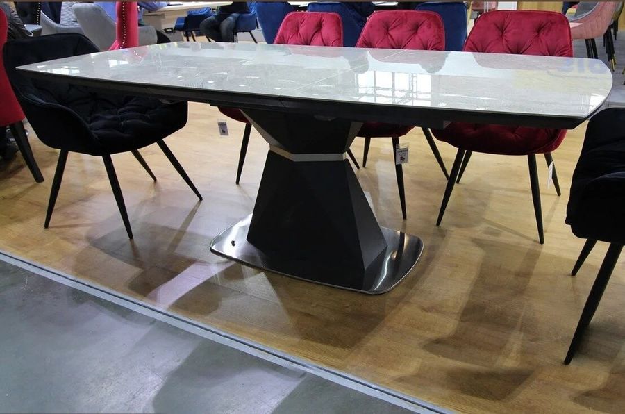 Дизайнерський обідній стіл із керамічною стільницею CORTEZ 160x90 SIGNAL Чорний Польща