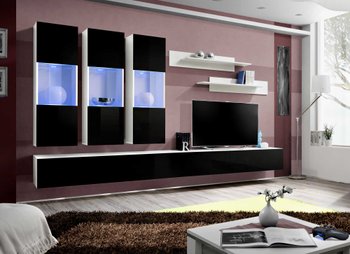 Комплект мебели в гостиную ASM FLY E 23 WS FY E2 Белый матовый/Черный глянцевый из Польши