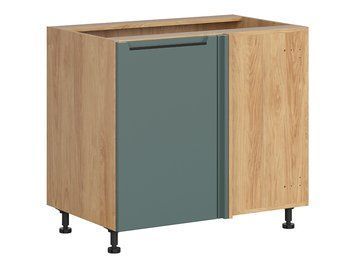 Тумба кухонная нижняя BRW Iris 105&times;60 &mdash; дуб хикори / зелёный boho мат, правое открывание фото - artos.in.ua