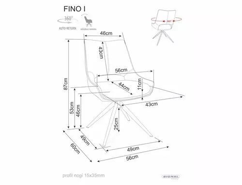 Стілець Fino I Noelle Signal 56&times;87, темно-бежевий, тканина Noelle фото - artos.in.ua