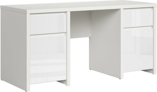 Письмовий стіл BRW Kaspian Білий / Білий глянцевий ширина 160 з 2-ма ящиками