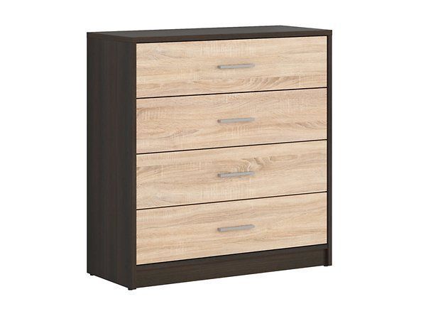 Комод BRW Nepo Plus S435-KOM4S-WE / DSO, венге / дуб Сонома, фото - artos.in.ua