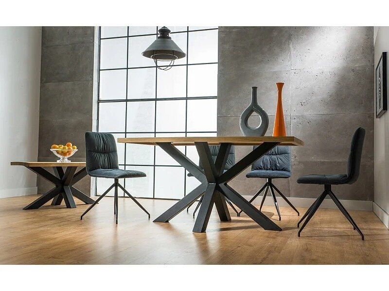 Оригинальный обеденный стол SIGNAL CROSS 150x90 из массива в скандинавском стиле прямоугольный Польша