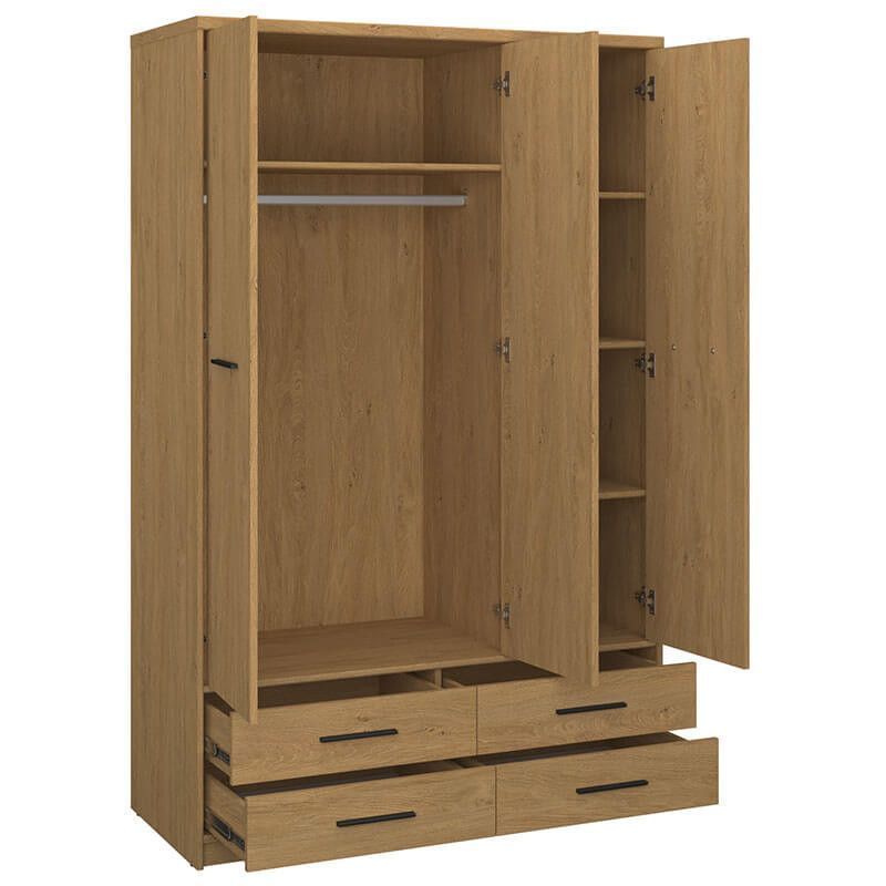 Шафа з дзеркалом VMV Holding Pavi 3D4S 124,6 см, дуб кам'яний фото - artos.in.ua