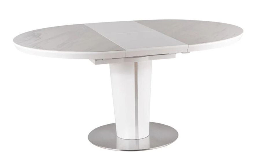 Дизайнерський розкладний стіл SIGNAL Orbit 120х120 мармур на 4 особи в стилі модерн Польща