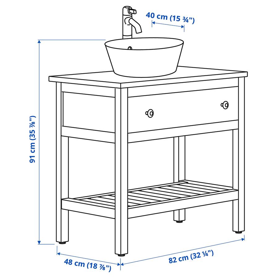 ІКЕА Відкрита шафа з висувними ящиками HEMNES ХЕМНЕС / KATTEVIK КАТТЕВИК, 795.467.57 фото - artos.in.ua