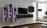 Комплект мебели в гостиную ASM Switch XIII WTS SW 13 Дуб Вотан/Черный из Польши фото - artos.in.ua