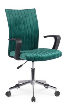 Кресло офисное Doral механизм Пиастра, металл хром/бархатная ткань зеленый Halmar Польша