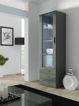 Вітрина CAMA SOHO S1 &mdash; Сірий мат / Сірий глянець фото - artos.in.ua