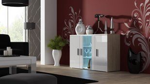 Комод у скандинавському стилі CAMA Soho S7 Дуб сонома мат/Білий глянець фото - artos.in.ua