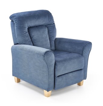 Крісло розкладне для відпочинку в вітальню, спальню Bard натуральне дерево / тканина темно-синій Halmar Польща