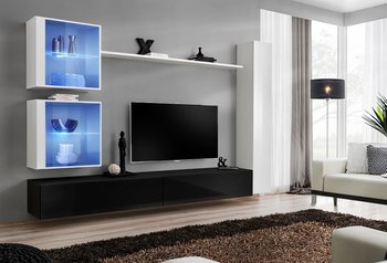Комплект мебели в гостиную ASM Switch XVIII 26 WS SW 18 Белый матовый/Черный глянцевый из Польши