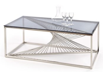 Журнальний столик в вітальню Infinity скло димчастий / хромована сталь Halmar Польща