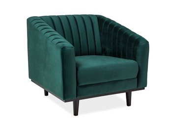 Мягкое кресло для отдыха в гостиную ASPREY 1 SIGNAL зелёный велюр Польша