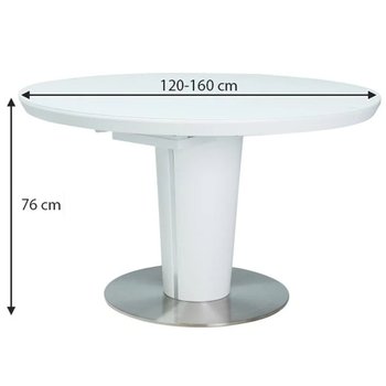 Обідній стіл круглий Orbit SIGNAL 120х120 Білий на одній опорі мармуровий ефект Польща