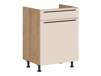 Тумба кухонная нижняя под мойку BRW Iris 60 &mdash; дуб хикори / alahamra мат, с ящиком, тихое закрывание фото - artos.in.ua
