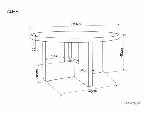 Журнальний столик Alma Signal &Oslash;80&times;40, екрю, МДФ + мікроцемент фото - artos.in.ua