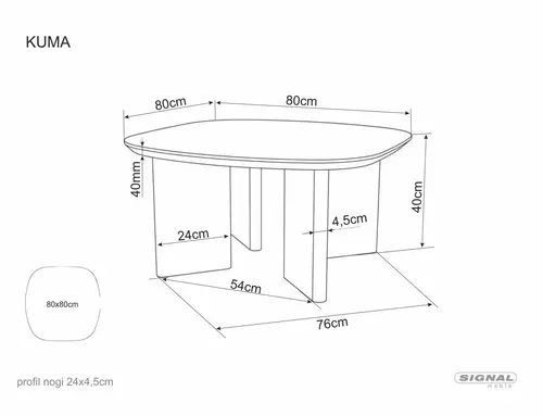 Журнальний столик Kuma Signal 80&times;80&times;42, дуб, МДФ + натуральний шпон фото - artos.in.ua