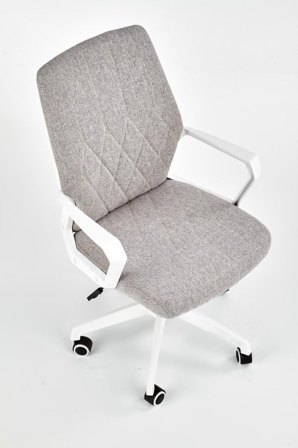 Крісло офісне Spin 2 механізм Tilt, пластик білий / тканина світло-сірий, поліпропілен білий Halmar Польща