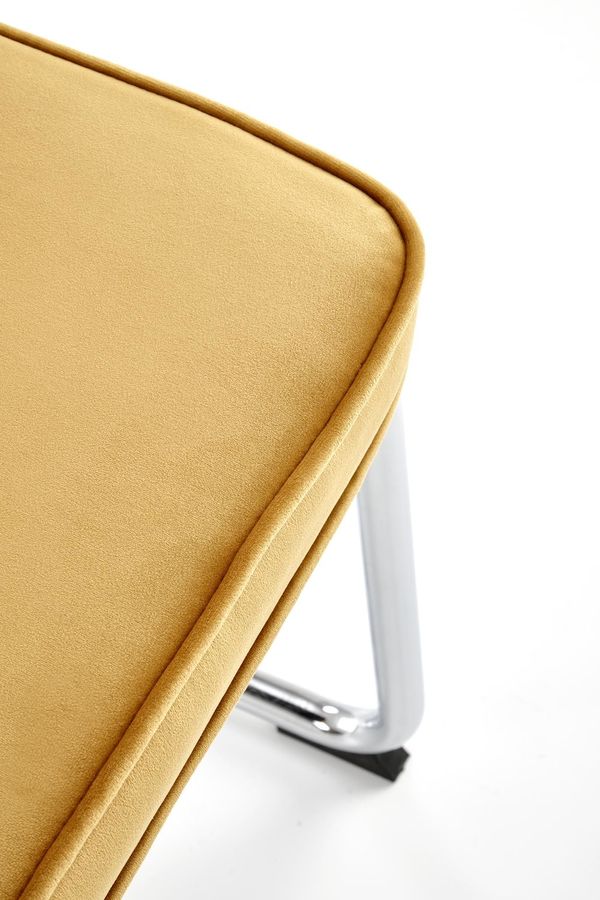 Металлический стул K510 бархатная ткань горчица Halmar Польша