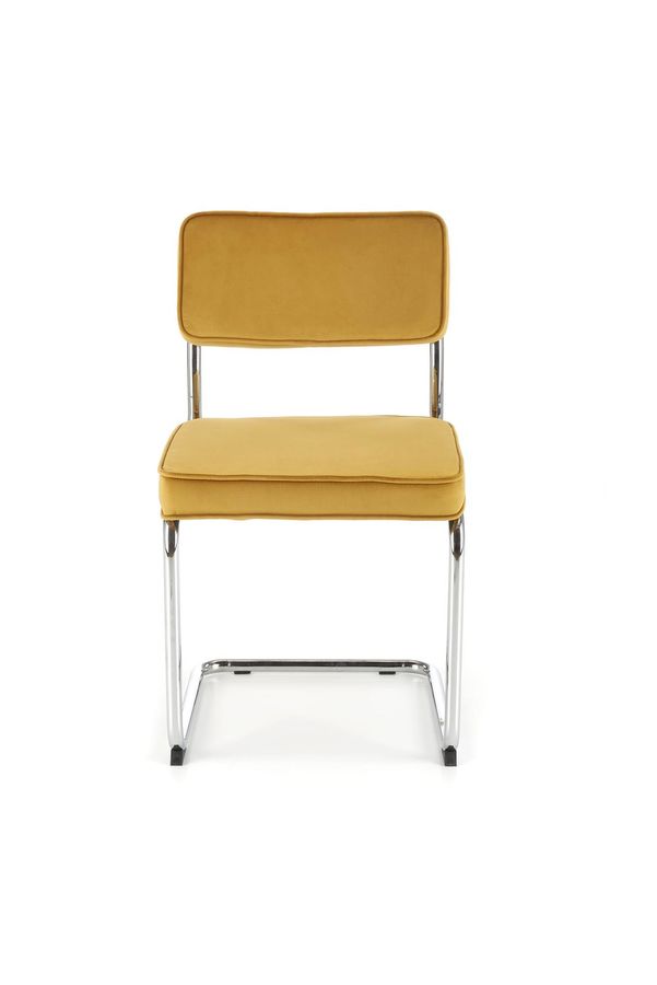 Металевий стілець K510 оксамитова тканина гірчиця Halmar Польща