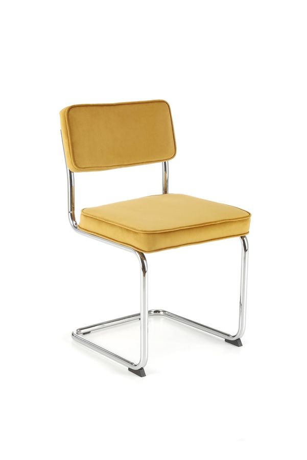 Металевий стілець K510 оксамитова тканина гірчиця Halmar Польща